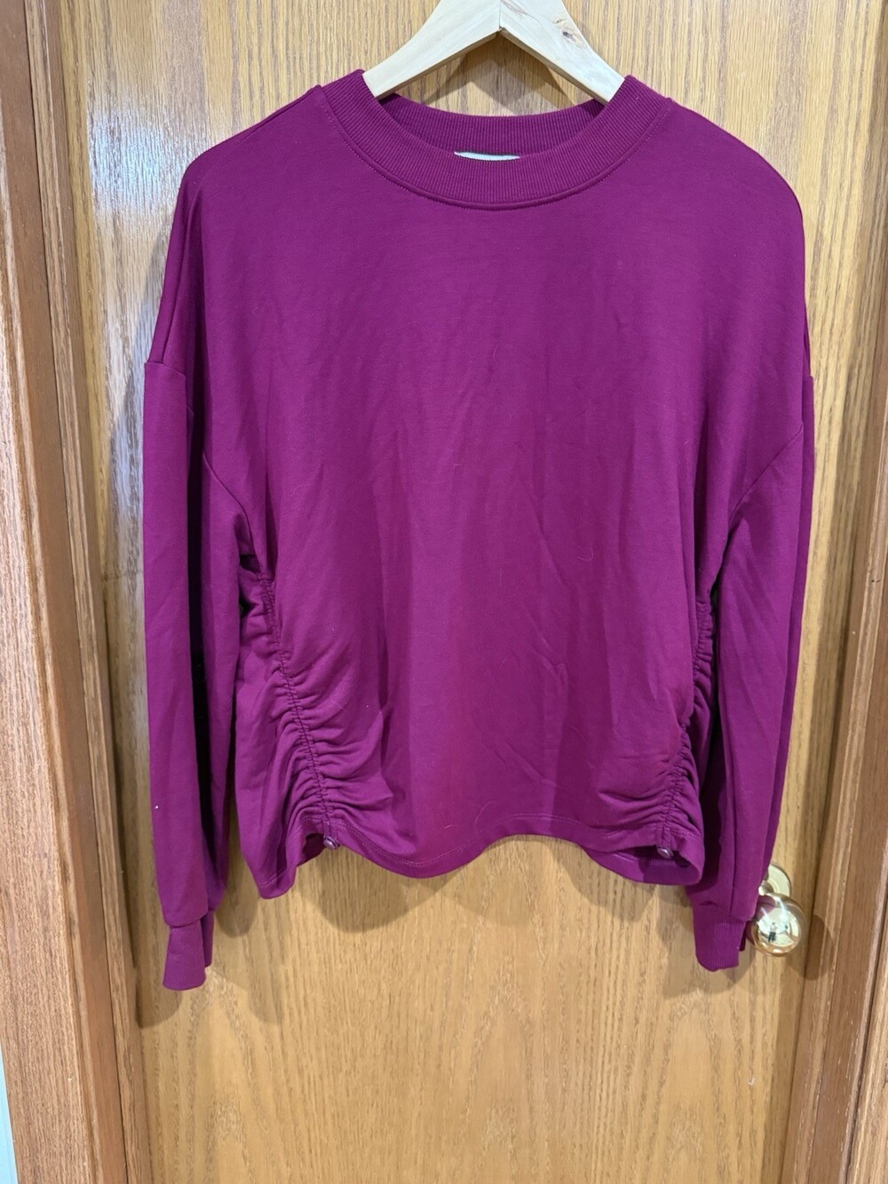 Sincerely Jules Sweater Size S, Cynched Sides, Magenta